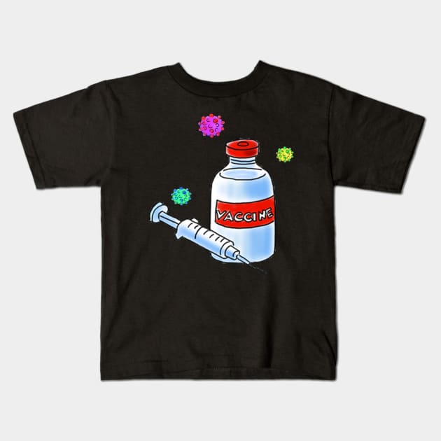 vaccine Kids T-Shirt by gold package